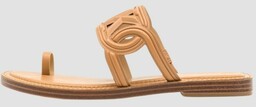 MICHAEL KORS Brązowe klapki Alma Flat Sandal, Wybierz