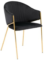 Krzesło Glamour czarne DC-890-1 welur, złote nogi