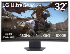 LG UltraGear 32GS60QC-B. 31,5" 2K VA 180Hz 1ms