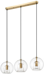 Lampa wisząca Arette 3, złoty/transparentny, 3x40W E27