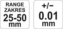 Mikrometr 25-50MM Yato YT-72301