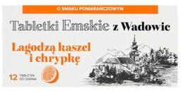 Tabletki Emskie z Wadowic smak pomarańczowy, 12 tabletek