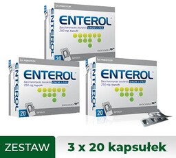 Zestaw Enterol 250mg, 3 x 20 kapsułek