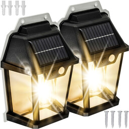 2x Lampa solarna LED elewacyjna ścienna zewnętrzna Żarówka