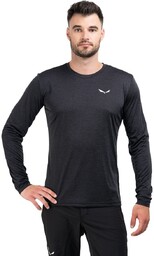 KOSZULKA PUEZ MELANGE DRY LS TEE-BLACK OUT MELANGE