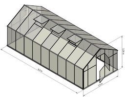 Emaga Szklarnia Sanus XL-18 wymiar 2,9x6,4m H=2,25m 18,6m2