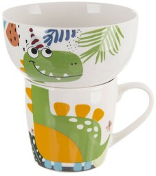 Orion Porcelanowy kubek z miską Dino, 0,35 l