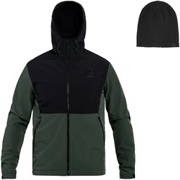 Kurtka 4F Softshell TSOFM155 - Zielona + czapka