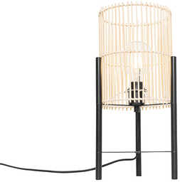 QAZQA Skandynawska lampa stołowa bambusowa - Natasja