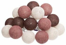 Girlanda Cottonbals różowe 16 lampek