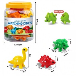 WOOPIE Zestaw Nauka Liter Kolorów Montessori Figurki Dinozaury