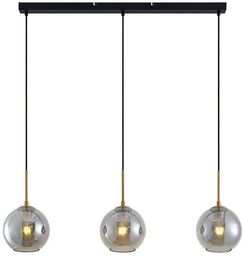 Lindby - Hiwana 3 Lampa Wisząca Smoke/Brass