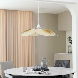 Lindby Lampa wisząca Astraia, naturalny/biały, rattan, Ø 80