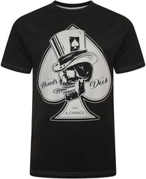 Duży T-shirt Męski Czarny z Czaszką 5757 KAM