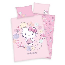 Herding Pościel bawełniana 100x135 Hello Kitty różowa poszewka