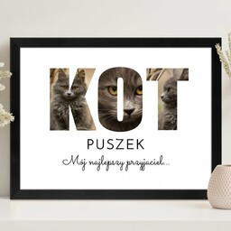 Plakat personalizowany kolaż zdjęć w ramce z nadrukiem