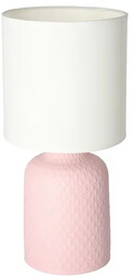 Lumes Różowa lampa stołowa z wytłoczonym wzorem