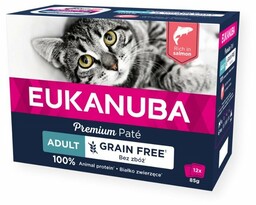 EUKANUBA Grain Free Adult pasztet Łosoś 12 x