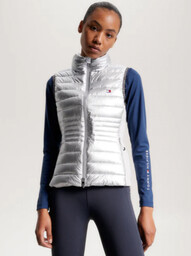 Tommy Hilfiger Equestrian Kamizelka damska PUFFER - silver