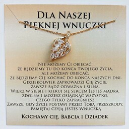 Naszyjnik złoty z dedykacją dla Wnuczki od Babci