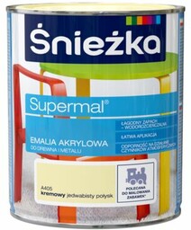 Farba emaliowa Supermal akrylowy kremowa 0,8 l Śnieżka