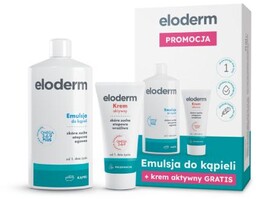 ELODERM Zestaw Emulsja do kąpieli, 400ml + Krem