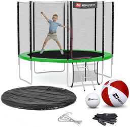 Hop-Sport, Trampolina z siatką zewnętrzną HS-T10A, 10 FT/305