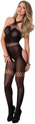 Leg Avenue Twisted Strap Bodystocking 89145 Black