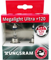 Żarówki H11 Tungsram Megalight Ultra +120%