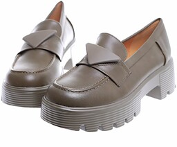 Loafersy damskie zielone