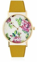 Zegarek analogowy - cyferblat z kwiatami róż