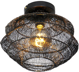 QAZQA Orientalna lampa sufitowa czarna 25 cm -