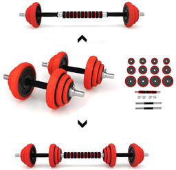 Sztangelki sztanga 2w1 ogumowana SGGX20 HMS 20 kg