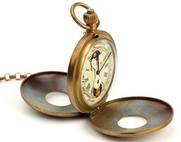 Złoty zegarek kieszonkowy dewizka POD GRAWER