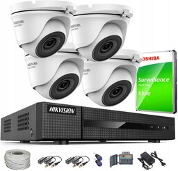 Zestaw Monitoringu 4 Kamery Zewnętrzny Hikvision