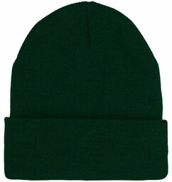 Jednokolorowa Czapka Zimowa Typu Beanie Zimowa - Zieleń