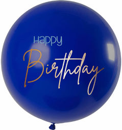 Balon olbrzym Happy Birthday 80 cm - granatowy.