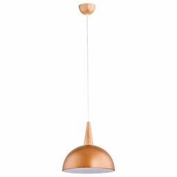 Lampa wisząca zwis ANJA drewno/miedź śr. 30cm