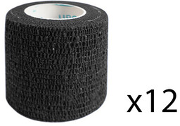 Zestaw: 12 x Stokban bandaż elastyczny samoprzylepny czarny