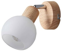 Lindby - Svenka Lampa Ścienna White/Light Wood/Satin Nickel