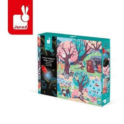 Świecące puzzle z mini-lampką UV Las 24 elementy