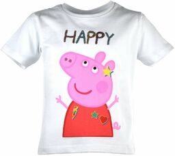 T-shirt dla dzieci Świnka Peppa Happy Biała