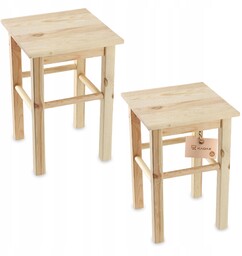 Taboret Drewniany Kuchenny Stołek Krzesło 43,5cm Solidny Sosnowy