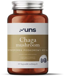 UNS Chaga Mushroom Błyskoporek Podkorowy 400mg 60vegcaps