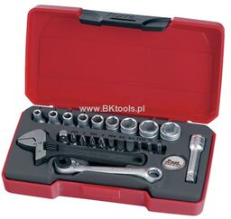 Teng Tools TENGTOOLS ZESTAW KLUCZY NASADOWYCH CHWYT 1/4"T1423