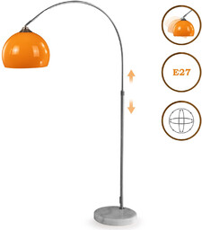 LAMPA PODŁOGOWA ŁUKOWA STOJĄCA KLOSZ POMARAŃCZOWY 30CM REGULOWANA