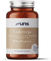 UNS Lukrecja 20% Kwasu Glicyryzynowego Ekstrakt 15:1 60vegcaps