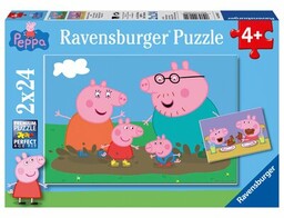 RAVENSBURGER Puzzle Świnka Peppa Zabawa w błocie 9082