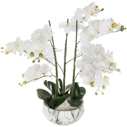 Sztuczna orchidea z marmurową doniczką 65 cm