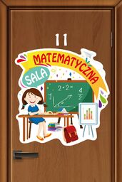 Kolorowa naklejka na drzwi: Sala Matematyczna